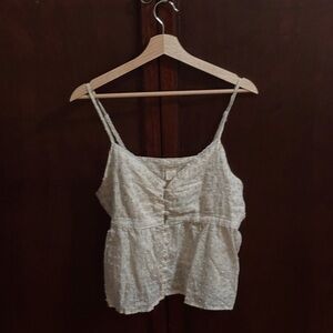 Lightweight Ivory Eyelet Camisole Top